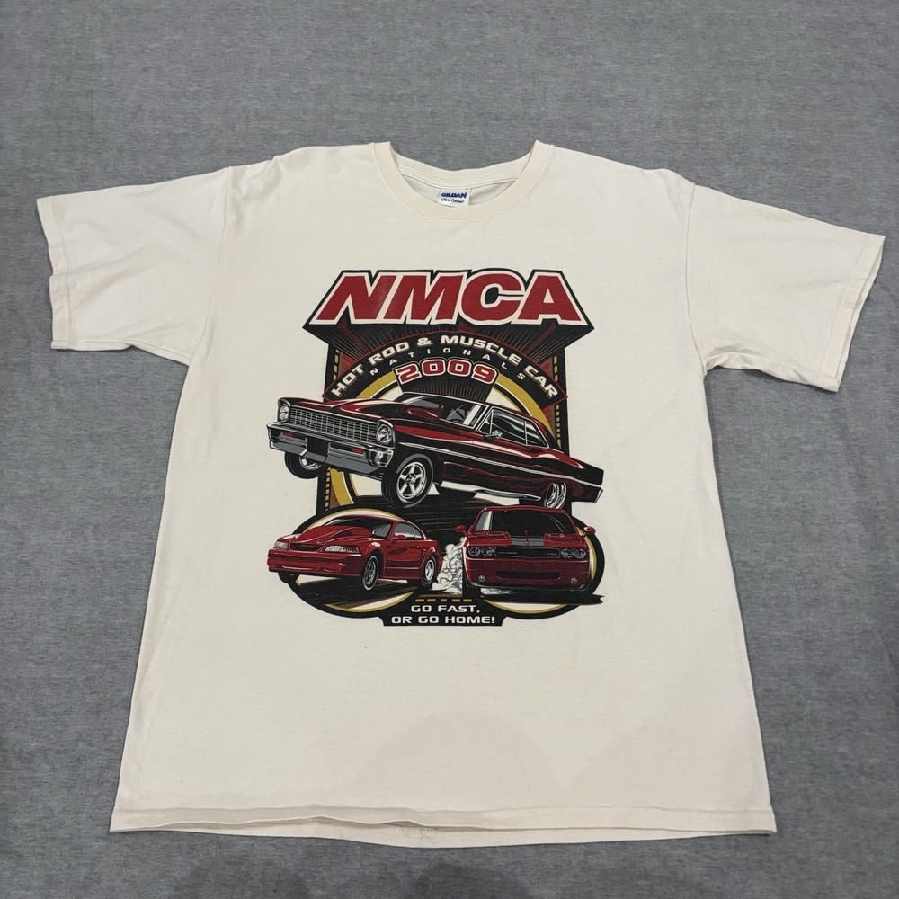 Nmca Hot Rod & Muscle Car Nationals 2009 Event T Shirt Unisex L‎  White Schedule